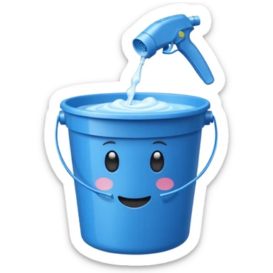 Bucket and cleaning product sticker