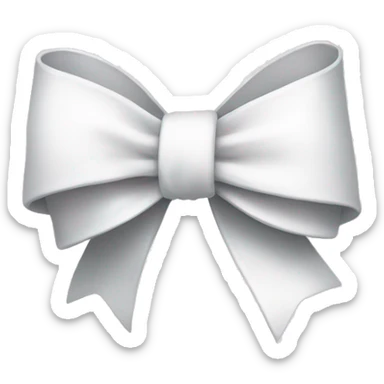 White bow on white bow sticker