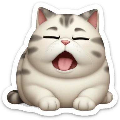 chubby cat crying sticker