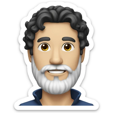 white-skinned man with black wavy hair and black beard sticker