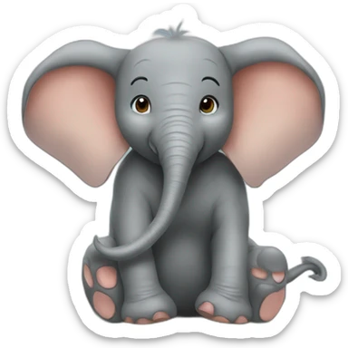 Elephant j'aime bale ant une souris sticker