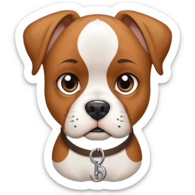 white boxer dog with clef palette  sticker