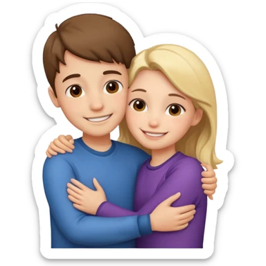 Un garçon et une fille en position calin sticker