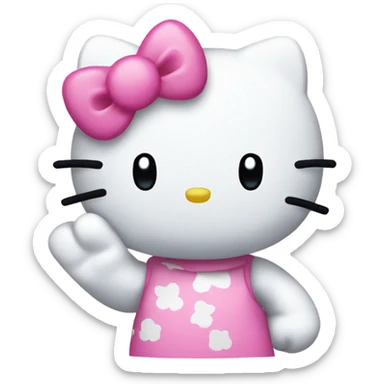 Hello kitty waving hello  sticker