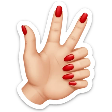 Hand with only the thumb nail painted red sticker