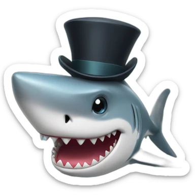 Shark with a top hat sticker