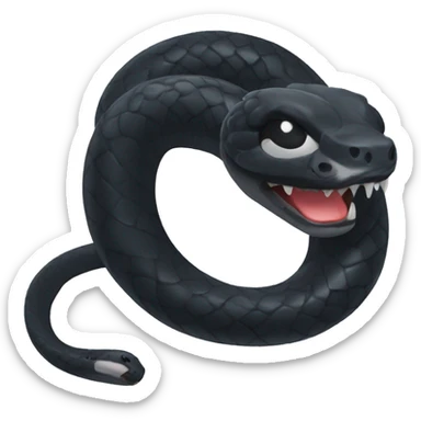 cute black snake angry sticker