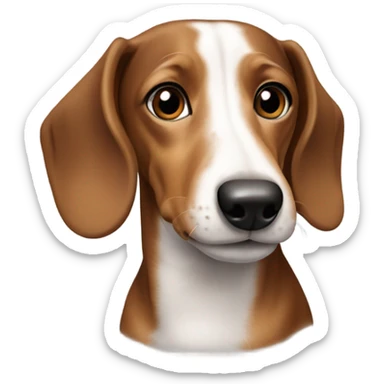 dachshund white and brown sticker