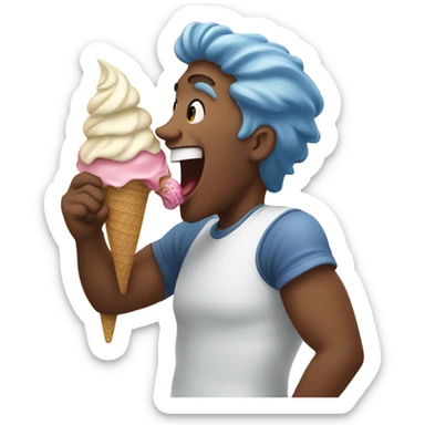 A person sucking a ice cream sticker