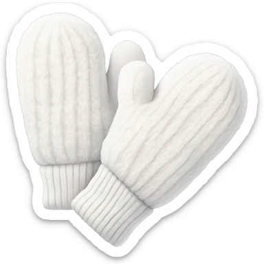 pair of white cozy mittens  sticker