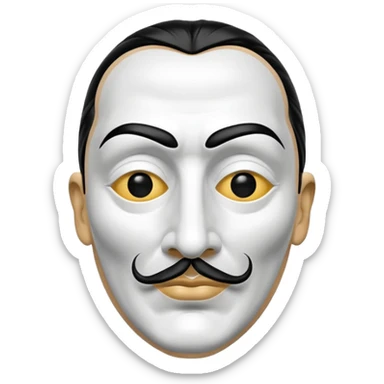 Money Heist, Dali mask (black-white), realistic sticker