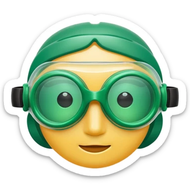 green swim goggles sticker
