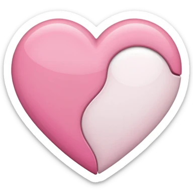 Coração metade rosa e metade branco emoji sticker