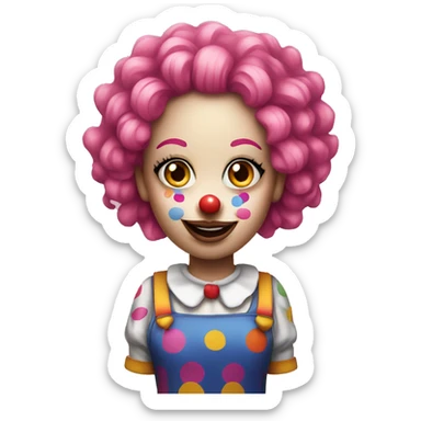 Female Clown wit pink hair sticker