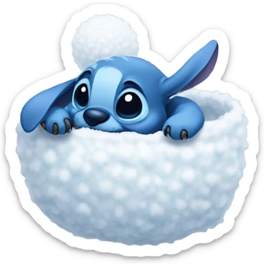 Stitch with snowball sticker