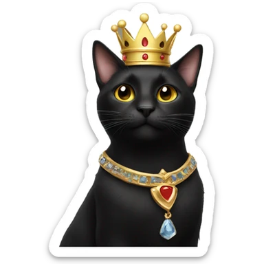 Black Cat wearing a crown sticker