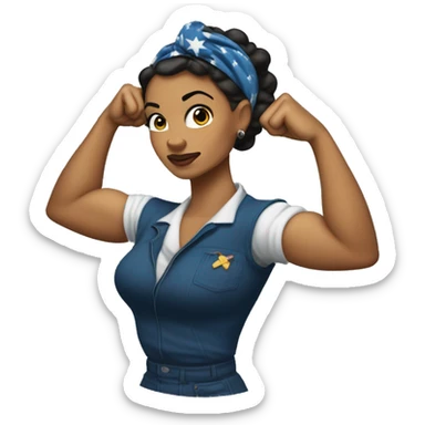 lightskin Rosie the Riveter shows biceps sticker