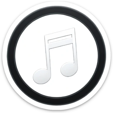 Make a music emoji ♪ in dark circle  sticker