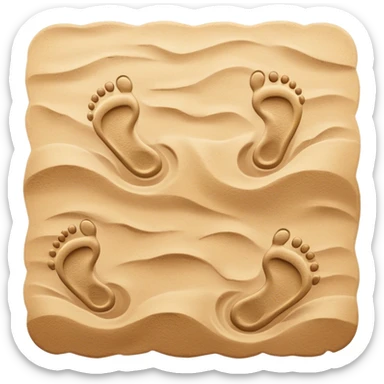 **Baby footsteps lead ahead of larger ones**, as if guiding the adult forward.  on sand sticker