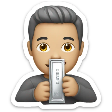 holding silver bar sticker