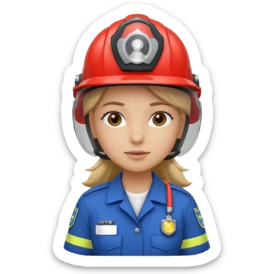 girl emergency worker sticker