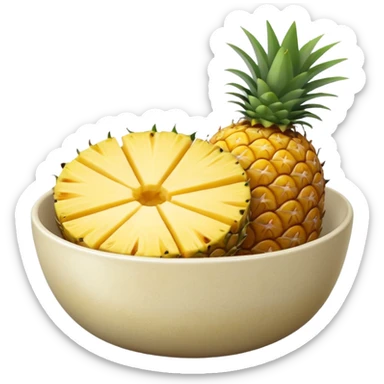 Pineapple slice in a bowl  sticker