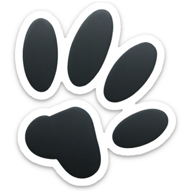 Baby blue square with a black paw print in the middle sticker