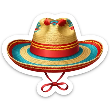 Sombrero de paja con una tira roja en la parte central sin ninguna soporte solo una tira como el de abajo a la derecha sin la flor y sin la tira roja en la parte saliente  sticker