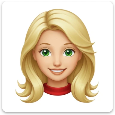 pretty woman with flowing blonde hair, green eyes sticker