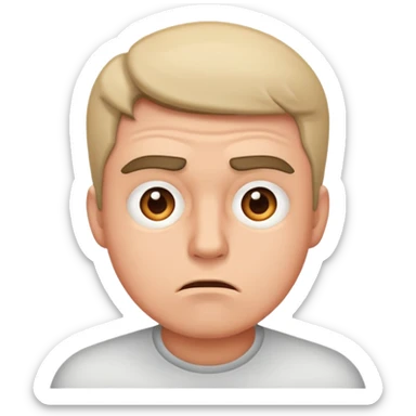 Emoji with a man, but irritated face sticker