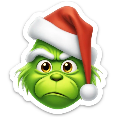 Grinch with Santa hat sticker