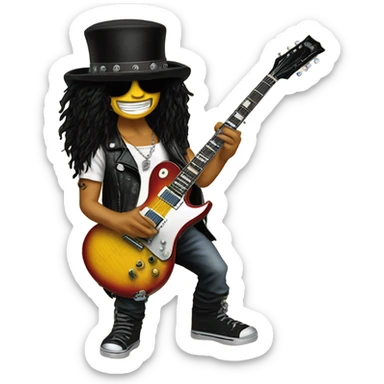 slash from guns n’ roses smiley sticker