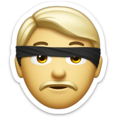 pensive face with black eyepatch sticker