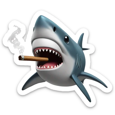 shark smoking cigar sticker