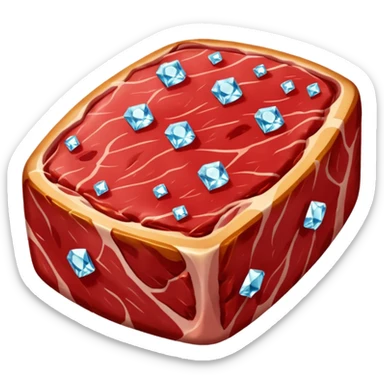 Meat with diamond textur and color sticker