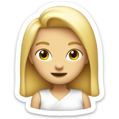 Blonde girl shrug emoji winking sticker