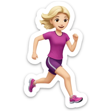 run behind girl sticker