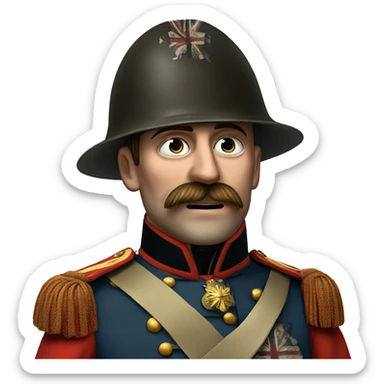 British soldier in the Crimean War blows his nose sticker
