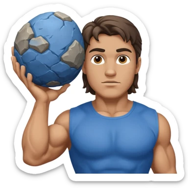 Atlas the greek god with a A big rock and shirt Without a hole sticker