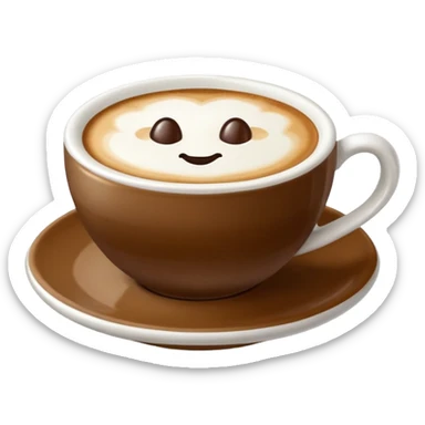 Cappuccino in small cup without a smily on it sticker