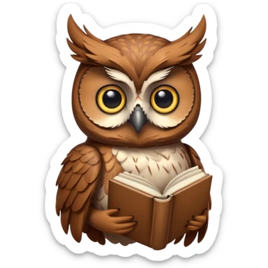 reading owl sticker