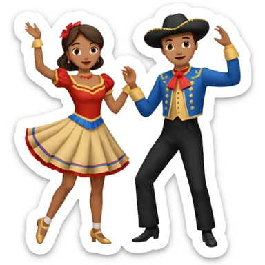 dos personas bailando cueca sticker