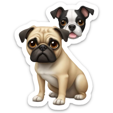 Pug and Boston terrier mix sticker