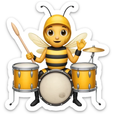 drum player bee sticker