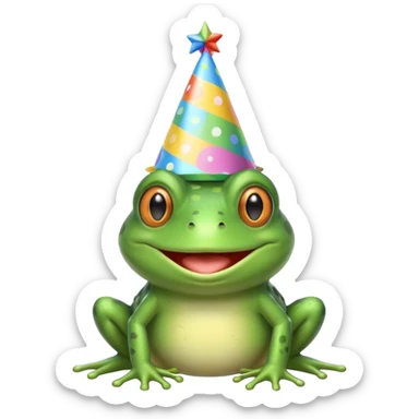Frog celebrating birthday  sticker