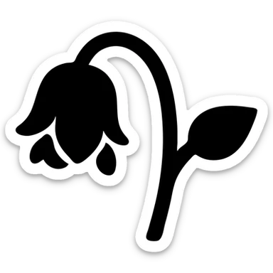 Wilted rose flower with drooping petals sticker