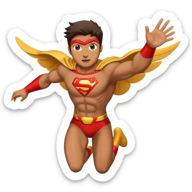 a human flying, superpower sticker