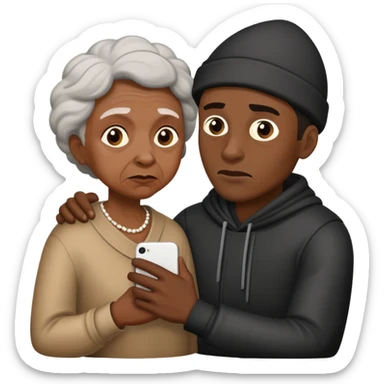 A black man robbing a grandma sticker