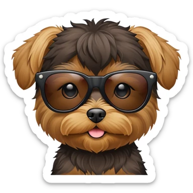 Make Yorkie poo with sunglasses  sticker