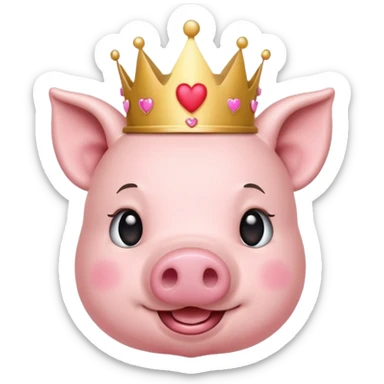 cute pink pig HEART emoji sticker
